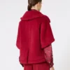 Cappa in tessuto teddy di alpaca e lana, rosso