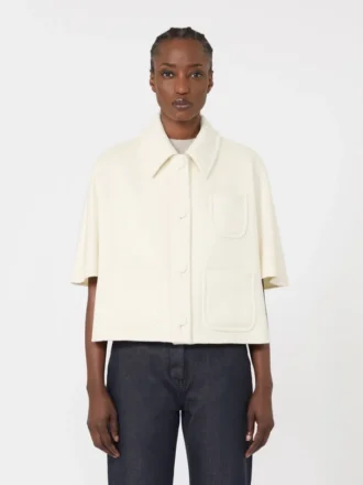 Cappa leggera in cashmere, bianca