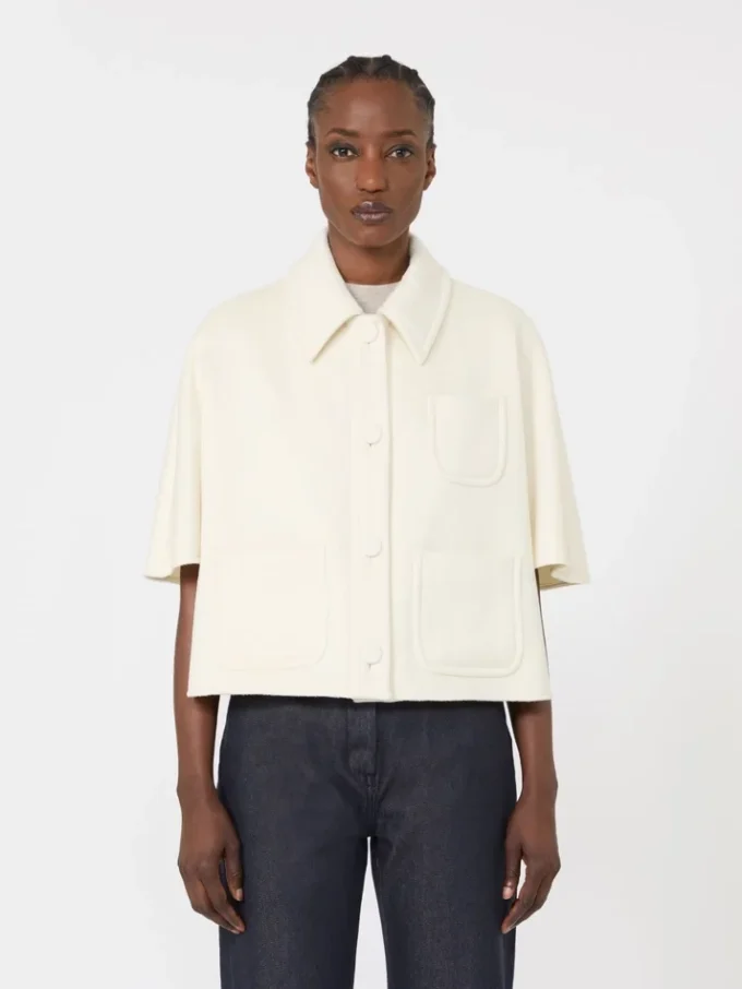 Cappa leggera in cashmere, bianca