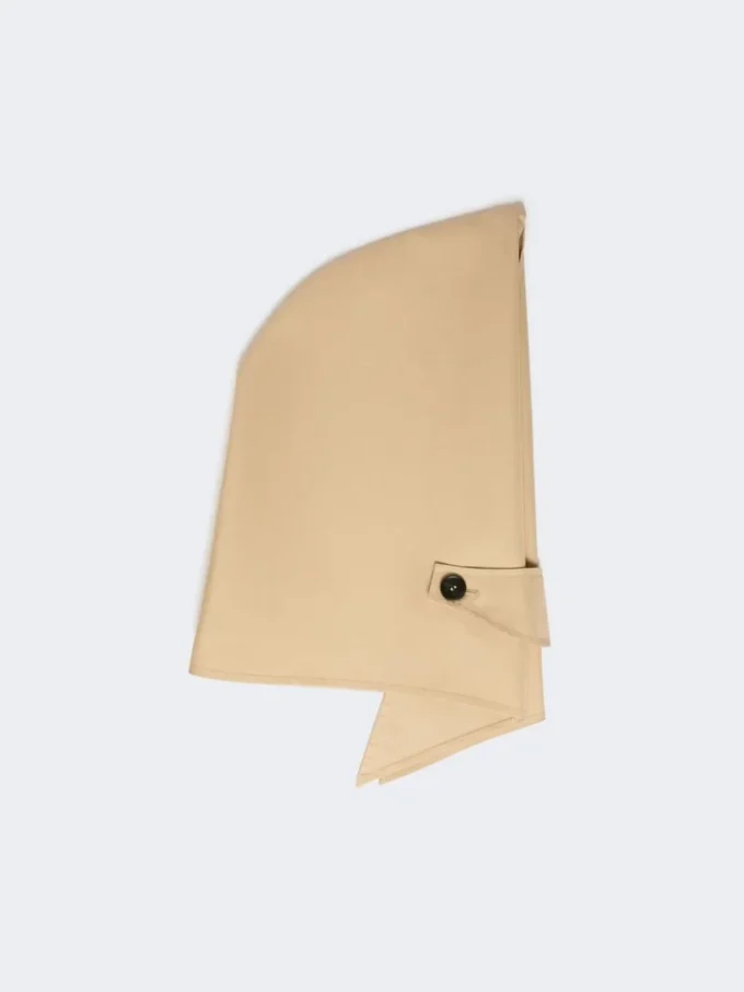 Cappello-foulard in gabardine idrorepellente, beige