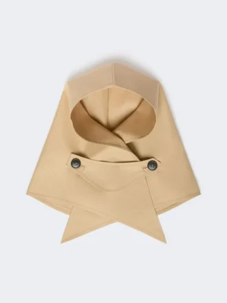 Cappello-foulard in gabardine idrorepellente, beige Cappello-foulard in gabardine idrorepellente, beige