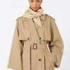 Cappello-foulard in gabardine idrorepellente, beige