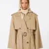 Cappello-foulard in gabardine idrorepellente, beige