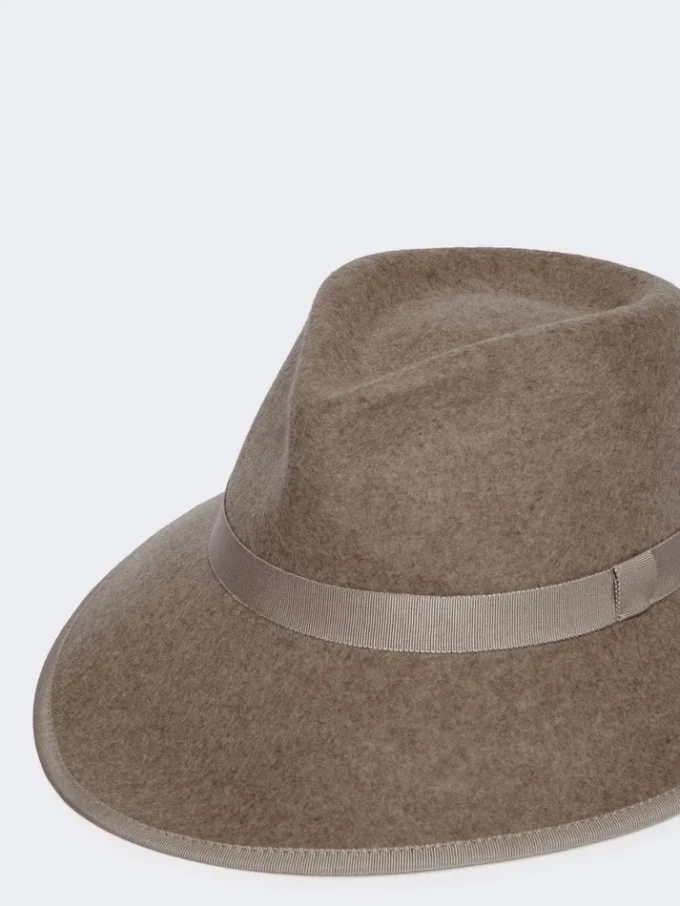 Cappello in feltro di lana, beige