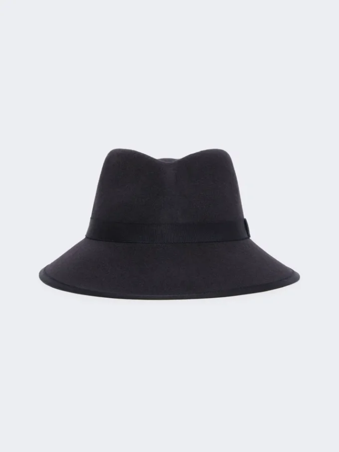 Cappello in feltro di lana, blu notte