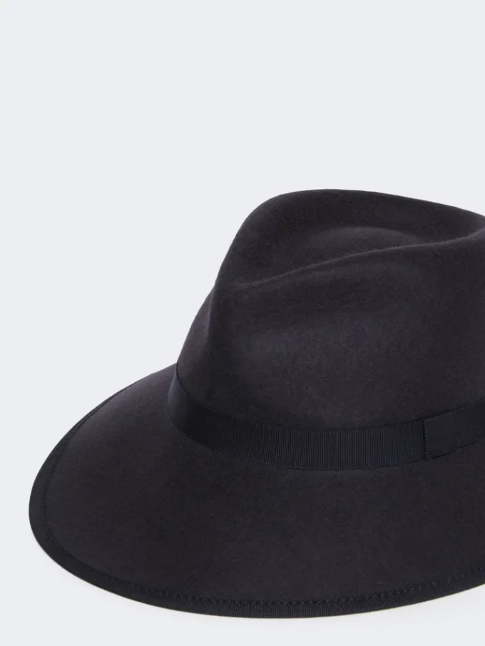 Cappello in feltro di lana, blu notte