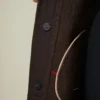 Cappotto a bozzolo in lana e mohair, marrone