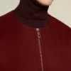 Cappotto a mantella in doppio cashmere, rosso scuro