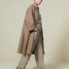 Cappotto a mantella in doppio cashmere, tortora