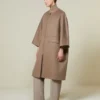 Cappotto a mantella in doppio cashmere, tortora