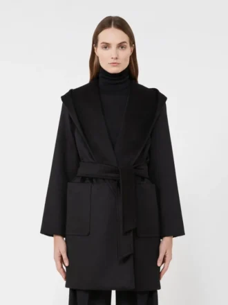 Cappotto-accappatoio color cammello, nero