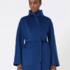 Cappotto avvolgente color cammello, blu cina Cappotto avvolgente color cammello, blu cina
