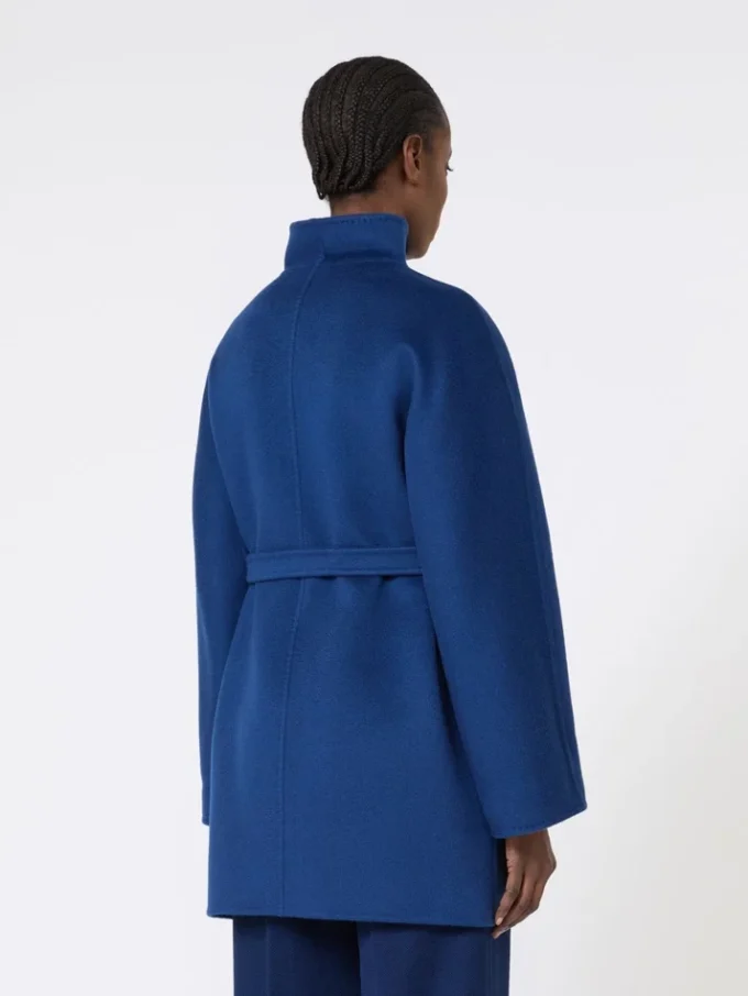 Cappotto avvolgente color cammello, blu cina Cappotto avvolgente color cammello, blu cina