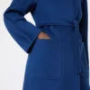 Cappotto avvolgente color cammello, blu cina Cappotto avvolgente color cammello, blu cina