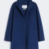 Cappotto avvolgente color cammello, blu cina Cappotto avvolgente color cammello, blu cina