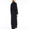 Cappotto avvolgente in lana drappeggiata, blu oltremare