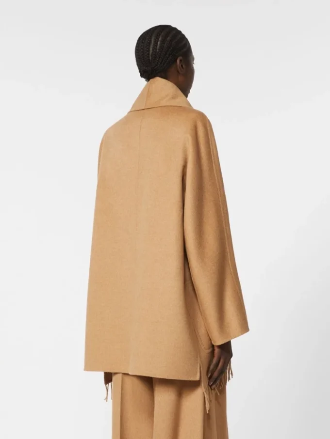 Cappotto cardigan color cammello, cammello