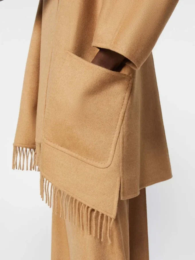 Cappotto cardigan color cammello, cammello