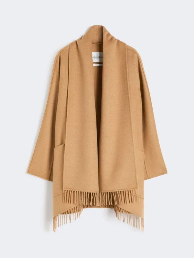 Cappotto cardigan color cammello, cammello