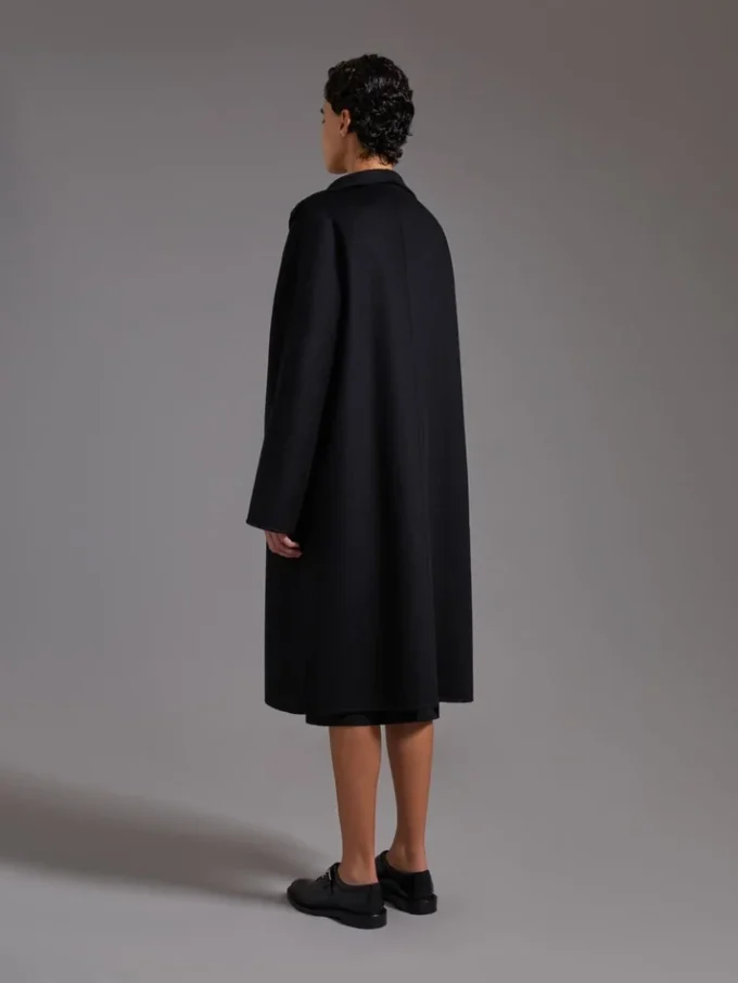 Cappotto cardigan midi in cashmere, nero Cappotto cardigan midi in cashmere, nero