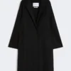 Cappotto cardigan midi in cashmere, nero Cappotto cardigan midi in cashmere, nero