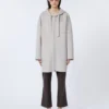 Cappotto con cappuccio in lana Double Face, beige Cappotto con cappuccio in lana Double Face, beige