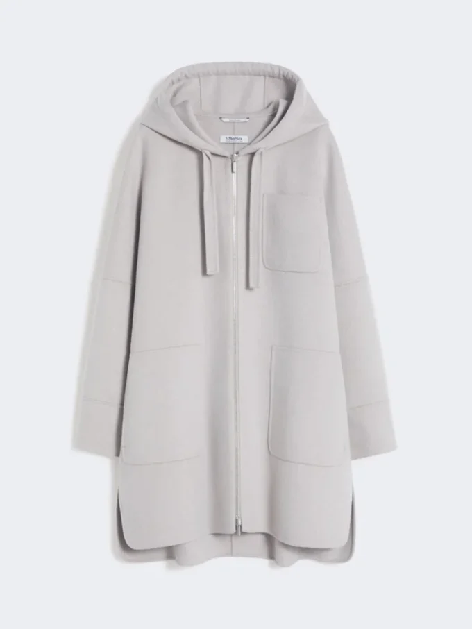 Cappotto con cappuccio in lana Double Face, beige Cappotto con cappuccio in lana Double Face, beige