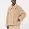 Cappotto corto in alpaca e lana, albino Cappotto corto in alpaca e lana, albino