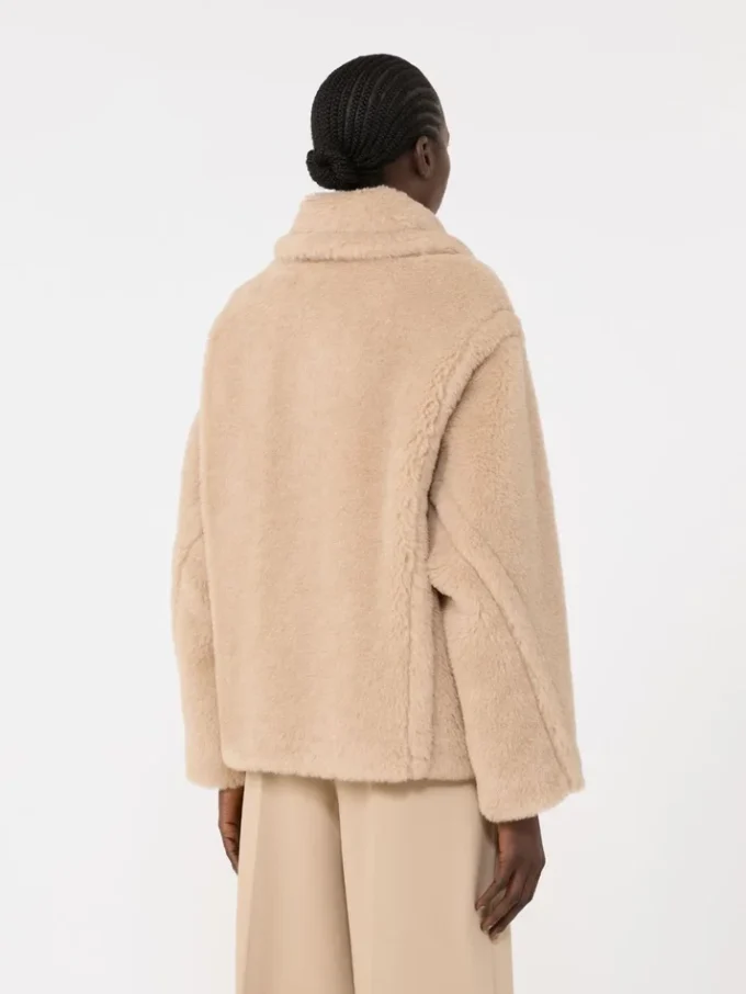 Cappotto corto in alpaca e lana, albino Cappotto corto in alpaca e lana, albino
