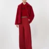 Cappotto corto in alpaca e lana, rosso Cappotto corto in alpaca e lana, rosso