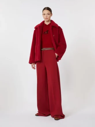 Cappotto corto in alpaca e lana, rosso