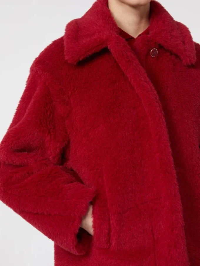 Cappotto corto in alpaca e lana, rosso Cappotto corto in alpaca e lana, rosso