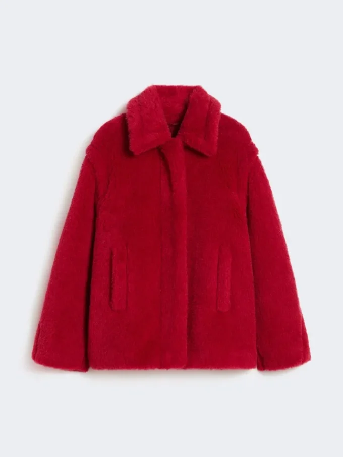 Cappotto corto in alpaca e lana, rosso Cappotto corto in alpaca e lana, rosso