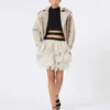 Cappotto corto in cotone, color sabbia