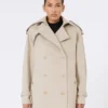 Cappotto corto in cotone, color sabbia