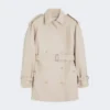 Cappotto corto in cotone, color sabbia