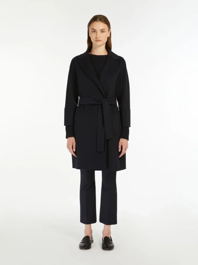 Cappotto corto in lana Double Face, blu notte Cappotto corto in lana Double Face, blu notte
