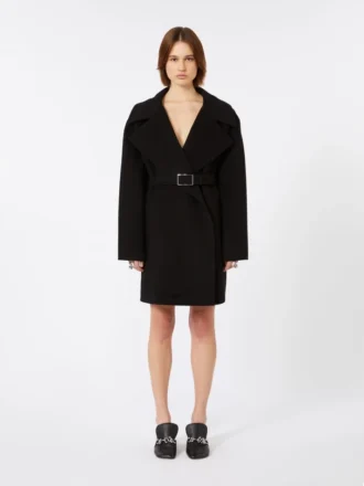 Cappotto corto in lana, nero