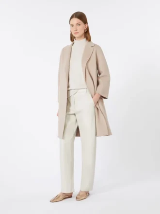 Cappotto corto in lana, rosa beige