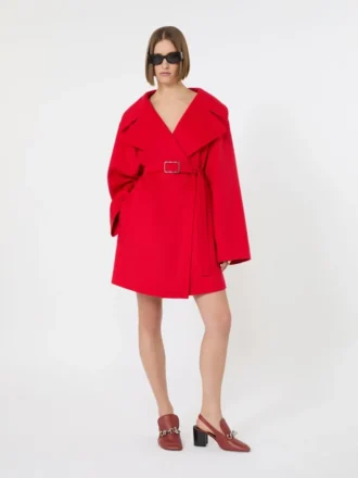 Cappotto corto in lana, rosso