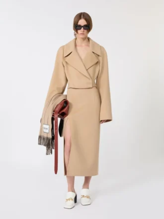 Cappotto corto in Pure Wool, color caramello