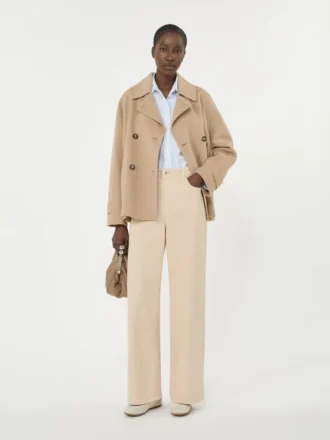 Cappotto da marinaio doppiopetto in misto lana, color cammello