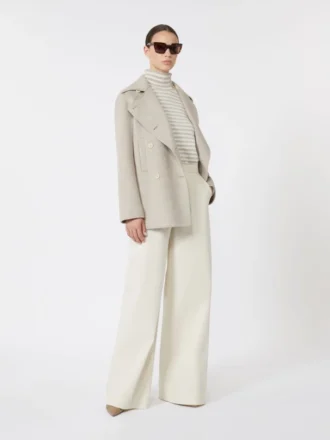 Cappotto da marinaio in cashmere doppiopetto, color sabbia