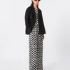 Cappotto da marinaio in cotone e lino a trama intrecciata, nero Cappotto da marinaio in cotone e lino a trama intrecciata, nero