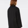 Cappotto da marinaio in cotone e lino a trama intrecciata, nero Cappotto da marinaio in cotone e lino a trama intrecciata, nero