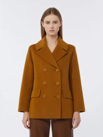 Cappotto da marinaio in lana, senape
