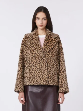 Cappotto da marinaio in misto lana fantasia, color cammello
