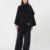 Cappotto in misto lana con sciarpa, blu navy Cappotto in misto lana con sciarpa, blu navy