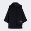 Cappotto in misto lana con sciarpa, blu navy Cappotto in misto lana con sciarpa, blu navy