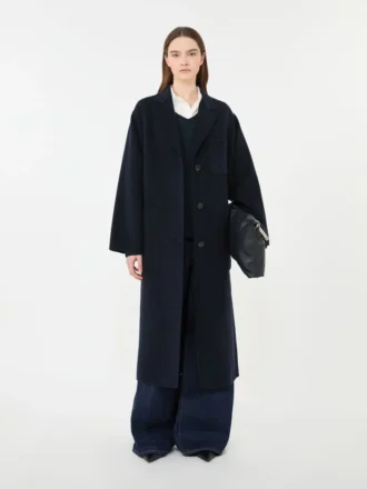 Cappotto in misto lana Double Face, blu navy